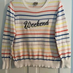 Como Vintage Multicolor Striped Crewneck Sweater- size L